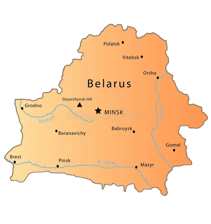 Carte de la Biélorussie